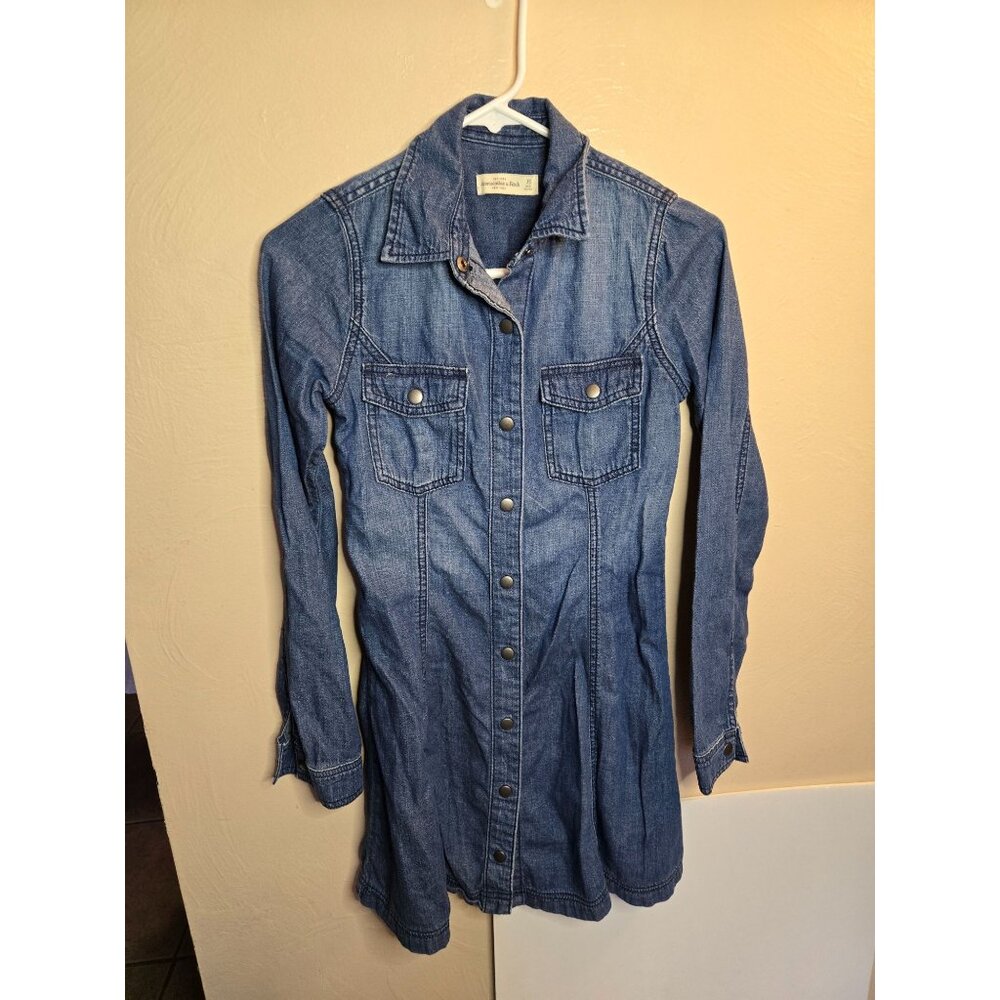 Abercrombie & Fitch Chambray Dress Size XS Classic Shirt Dress Denim